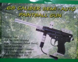 Semi Auto .68 Caliber Paintball Gun Black Anodized New  