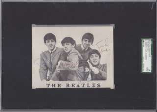 Beatles JOHN LENNON & RINGO STARR Signed Fan Club POSTCARD PSA/DNA 