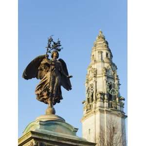 Statue on Boer War Memorial, Civic Centre City Hall, Cardiff, Wales 