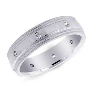    14K White Gold Mens Diamond Wedding Band Ring Size 14: Jewelry