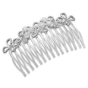  3 Multistone Silver Plated Fashion Hair Comb Jewelry