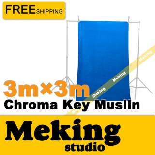   3M Chroma Key Blue Solid Seamless Muslin Photography Backdrop  