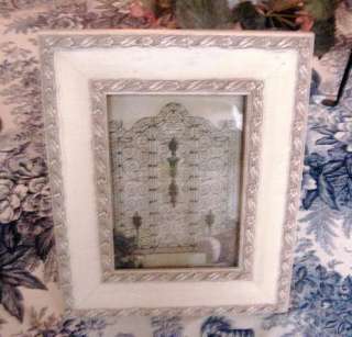 Distressed IVORY WOOD/FLORAL DESIGN Photo/Picture Frame  