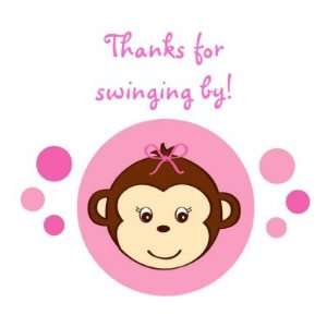  Mod Girl Monkey Birthday Favor Stickers: Arts, Crafts 