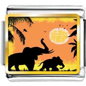 Mothers Day Gifts Mom Baby Elephant Strolling Sun Photo Italian Charm