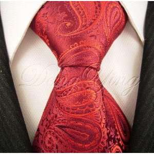   YING Red Paisley JACQUARD WOVEN Mens Silk Neckties 