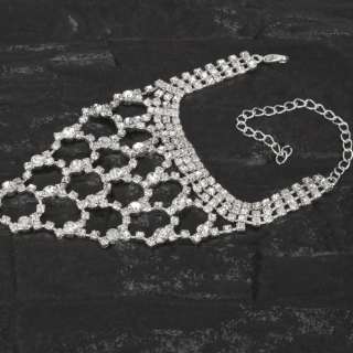 Charming Net Design Rhinestone Bracelet Bangle & Ring  