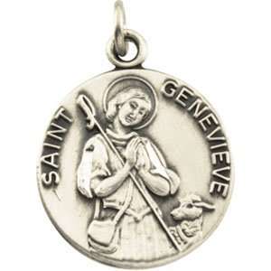 Sterling Silver St. Genevieve the Patron Saint of Disasters Medal