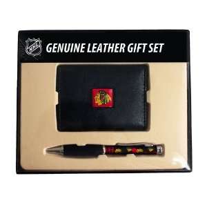   Leather Tri Fold Wallet & Comfort Grip Pen Gift Set: Home & Kitchen