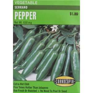  Extra Hot Serrano Pepper Seeds Patio, Lawn & Garden