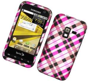 Samsung Conquer 4G D600 SGH D600 PINK PLAID Snap On Cellphone Case 