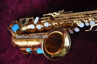 Professional satin Gold Curved Soprano sax Saxophone Bb high F#  