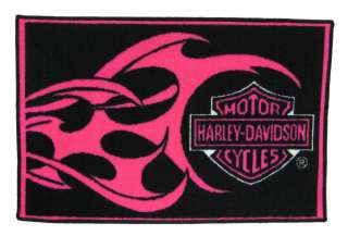 Hot Pink Harley Davidson 30` X 20` Tufted Area Rug  