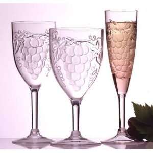   Embossed Grape 6 oz Acrylic Plastic Champagne Flute
