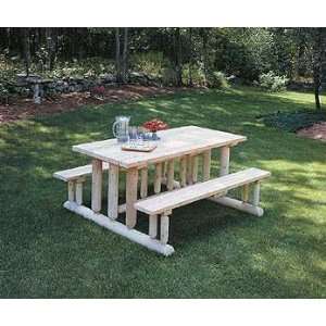  Northern White Cedar Park Style Picnic Table: Patio, Lawn 