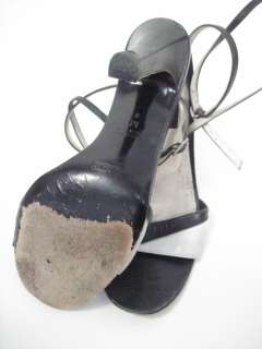 AUTH MARC JACOBS Black White Slingbacks Sandals Size 9  