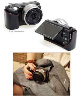 Body half camera case for Sony alpha Nex 5 (Red Stich)  