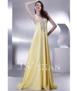 JSSHAN Yellow Hot Bridal Formal Evening Gown Prom Dress  