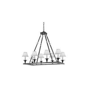  Chart House Rectangular Flat Line Chandelier in Polished 