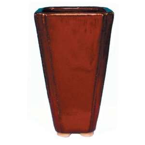 Contemporary square pomegranate red vase   hand glazed 