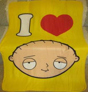 New The Family Guy I Love Heart Stewie Griffin Fleece Throw Gift 