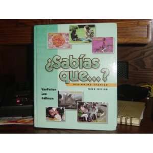  Sabias Que? Beginning Spanish. 3 Edition. VanPatten Lee 