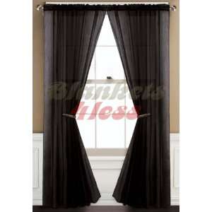  Black Sheer Curtain 2 Panels Rod Pocket 60 X 84 Home 