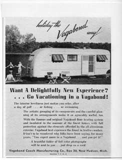 1947 Vintage Ad Vagabond Travel Trailers Coach Mfg Co. New Hudson,MI 