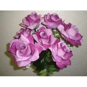 Set of 4 LAVENDER Open Rose Silk Flower Bouquets 