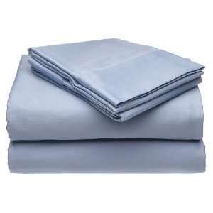    Count 100 Percent Cotton Sateen Twin Sheet Set, Blue: Home & Kitchen