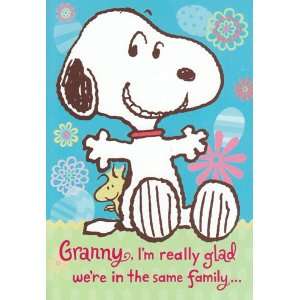  Greeting Card Easter Peanuts Granny, Im Really Glad We 