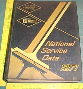 1971 NATIONAL SERVICE DATA DOMESTIC AUTO REPAIR MANUAL  