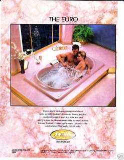 1987 JACUZZI WHIRLPOOL BATH TUB Vintage Print Ad  