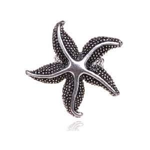  Starfish Vintage Inspire Grunge Metal Tone Adjustable Ring Jewelry