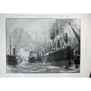  1902 Cardiff Docks Steamers Ships Welsh Coal America: Home 