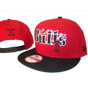 Bulls New Era 9Fifty Red & Black Adjustable Snap Back Baseball Cap Hat 