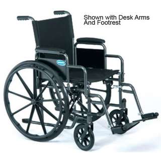 Invacare Veranda Wheelchair, 18 Wide x 16 Deep, Permanent Full Arms