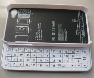 White Sliding Bluetooth Wireless Keyboard + Hardshell Case For iPhone 