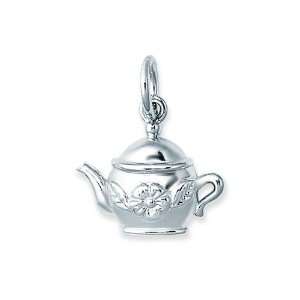  Sterling Silver Tea Pot Charm Arts, Crafts & Sewing