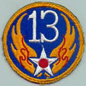 Reproduction of a World War II US 13th Army Air Force Shoulder Patch