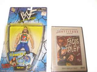 WWF Mick Foley Wrestling Figure & DVD WWE TNA Dude Love  