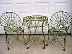 Wrought Iron Adult Antique Look Table & 2 Chairs Set   Patio Furniture 