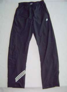 ADIDAS black ATHLETIC PANTS ANKLE ZIPPERS logo Clima365 VENTS LINED 