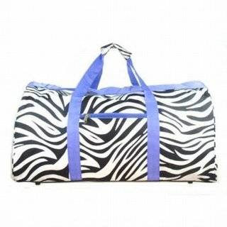 Zebra Purple Trim Duffel Gym Bag 22