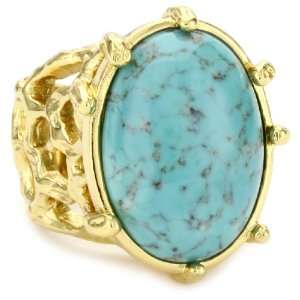  Trina Turk Branch Turquoise Color Ring with Cabochon, Size 