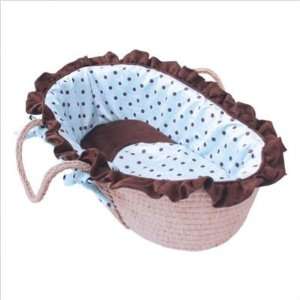   Moses Basket Personalized Moses Basket in Blue Dots Size Doll Baby