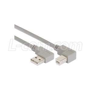  USB Cable, Right Angle Type A Male / Right Angle Type B Male 