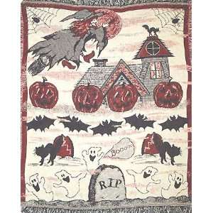  Ghosts and Goblins Scary Halloween Scare Afghan Throw 