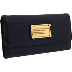    Marc Jacobs Classic Q Long Trifold Wallet Dark Blue Clothing