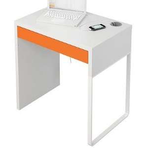   Ikea Micke White/orange Modern Computer Desk